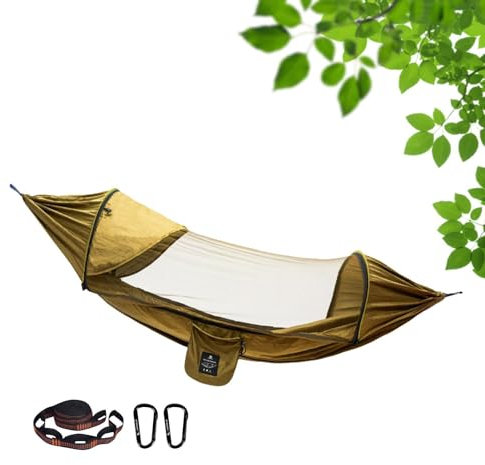 Genérico Hamaca Que acampa, Hamaca del Viaje | Hamaca Columpio con mosquitera | Tienda de Hamaca con Correas para árboles para Interior, Senderismo, Patio, Patio Trasero, Playa, Viajes
