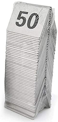 WJFTODAY 50 Stück Tischnummernschilder, Tischnummernschilder aus Edelstahl für Restaurants, geeignet als Dekonts, geeignet als Dekoration für Hochzeiten, Partys, Veranstaltungen oder das Catering (1)