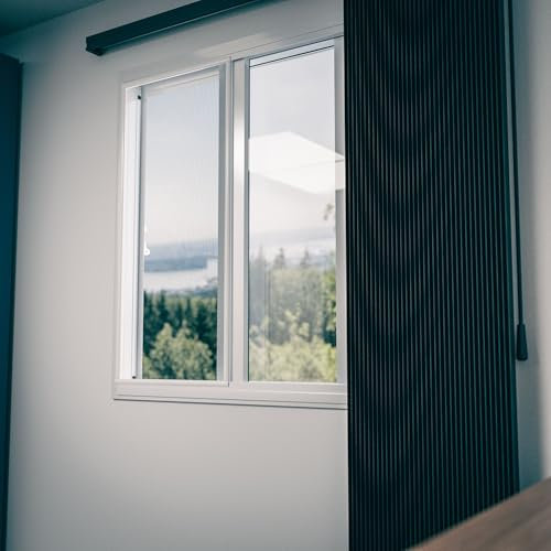 Amig - Mosquitera Corredera para Ventanas - Aluminio Blanco y Malla de Fibra de Vidrio Gris - Ajustable y Recortable - Instalación Rápida en Perfil Ventana - Protección contra Insectos - 70 x 130 cm