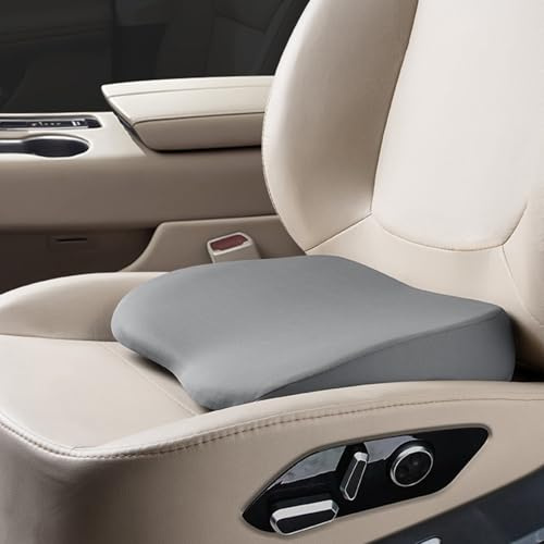 Rngwxoe 2-In-1 Keilkissen Auto Sitzkissen oder Lendenkissen - 9 cm Weich Memory Foam Autositzkissen Fahrersitz - Komfort Autokissen Sitzkeilkissen Steissbeinkissen für Auto und LKW, Grau