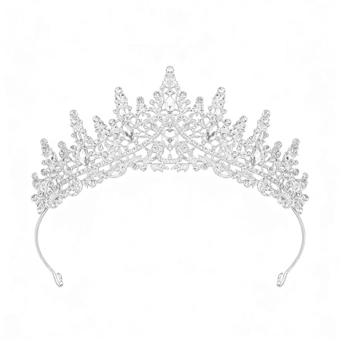 Krone Damen Fasching, Tiara Crown Hochzeit Braut, Kristallkrone Strass Krone Prinzessin, Diadem Hochzeit, Strass Crown Tiara für Damen Mädchen Karneval Hochzeit Geburtstags Party