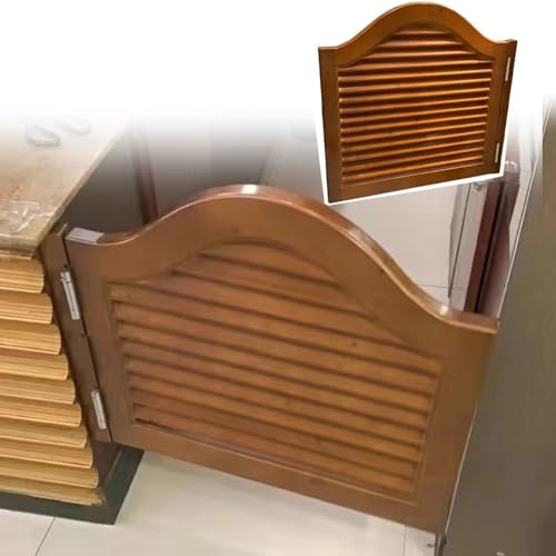 Portes de Cuisine incurvées pour café-Salon, Portes battantes Simples de 40 à 91 cm de Large, Portes à persiennes en Bois à Fermeture Automatique, Personnalisables (L75