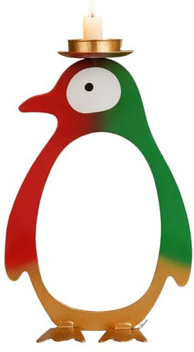 Gazocua Soporte para Velitas - Soporte Decorativo Pingüino De Pie | Portavelas - para Fiesta Hogar Repisa Mesa Chimenea Cena Romántica con Velas Vacaciones Acción De Gracias Decoración
