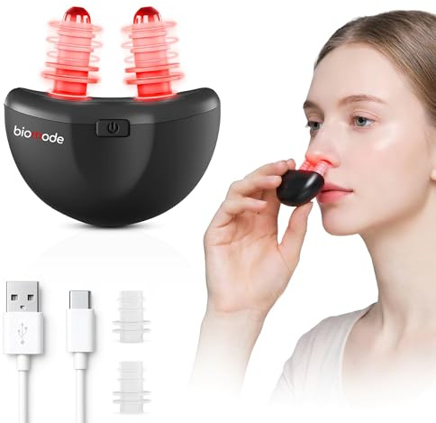 Red Light Nasal Device for Home Use, Portable USB Rechargeable Nasal Light Device with 3 Adjustable Settings, Infrared Red Light Device