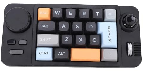 Gugxiom Programmierbare Makro-Tastatur mit RGB-Hintergrundbeleuchtung, Sayo Device 19-Tasten-Einhand-Kabel-USB-C-Mechanische Tastatur mit Drehknopf-Joystick, Hot-Swap-fähig für Arbeit