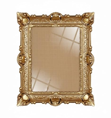 Lnxp Antik barockbildram med glas i guld, 56 x 46 cm rektangulär, för bilder 30 x 40 cm eller 40 x 30 cm, Repro barockram NY