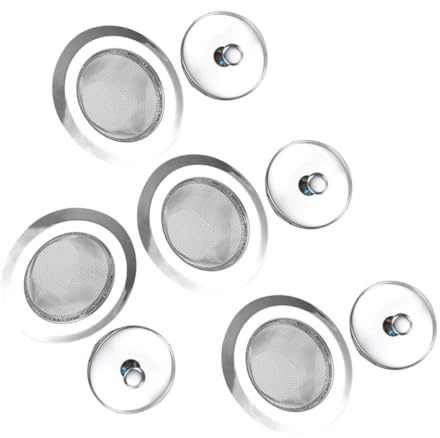 MAGICLULU Lot de 4 Crépines D’évier en Acier Inoxydable Anti-obstruction, Passoires Cuisine 9 Cm Résistantes la Corrosion avec Couvercles Anti-odeurs, Filtre pour Évier et Canalisation,