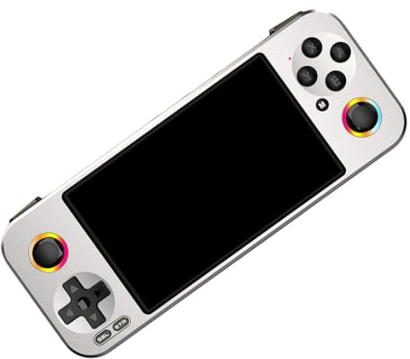 Handheld-Spielkonsole, 4,5-Zoll-Retro-Spielkonsole mit über 18.000 vorinstallierten Klassikern, Open-Source-Linux-System, Unterstützt Joystick-Atemlicht, tragbares Handheld-Videospiel (Weiß)