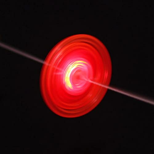 Bewinner Blinkender, Leuchtender Kreisel, Zugschnur, Blinkendes Schwungrad mit Buntem Licht und Ton, für und Erwachsene, Party-Geschenk, Spiele, Spielzeug, 10 Stück (Sortierte Farbe)