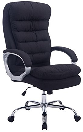 CLP Sedia Ufficio Vancouver XXL In Stoffa I Poltrona Elegante Direttore Carico Max 235 KG I Poltrona Rinforzata, Colore:nero