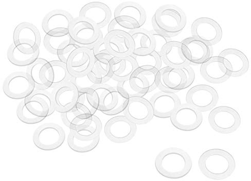 mapa de abastecimiento Arandelas planas de nylon para tornillo M12 20 mm OD 1 mm grueso transparente 100 piezas