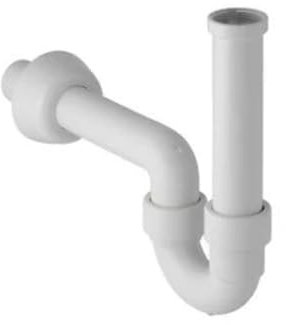 GEBER Sifón en S para Lavabo Blanco 40 mm G1 1/4, Multicolor, Estándar