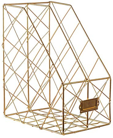 WJYLM Aktenordner Sortierablage, Metall Stehsammler Briefablage Dokumentenablage Desktop Zeitschriftensammler Büro Organizer,Büro und Schule,Gold
