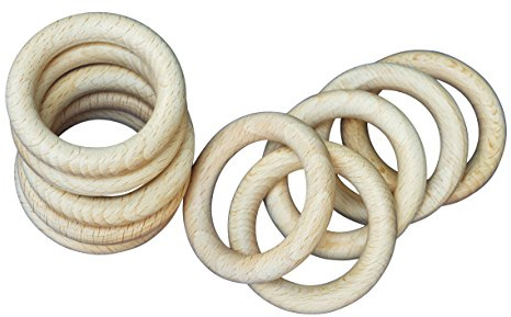 JOWE Holzringe aus Buche ø 40 mm, 10 Stk - Oberfläche unbehandelt - Ringe aus Holz made in Austria
