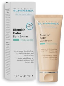 Blemish Balm Dark Brown (1.4 fl oz) - Covering Special Care for Irritated, Reddened & Impure Skin - The Original since 1967 - BB Cream - Tinted Face Moisturizer - Facial Skin Care - Dr Schrammek