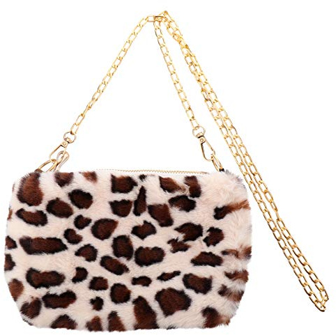 VALICLUD Leopardenmuster Tasche Mit Reißverschluss Umhängetasche Für Mädchen Platz Für Geldbörse Schlüssel Karten Und Mehr Für Strand Party Shopping