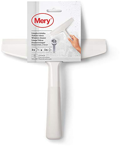 Mery | Limpiacristales | Resistente | Multiusos | Ventosa | Polipropileno | Gris Claro | Medidas: 24x22,5 cm