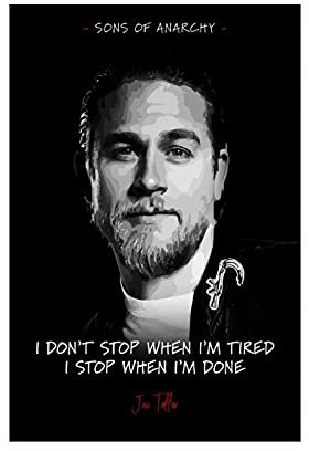 Filmposter Sons of Anarchy, mit Zitat von Jax Teller, 4 Stück, für Schlafzimmer, Büro, Wohnheim, Raumdekoration, Geschenke, 40 x 60 cm