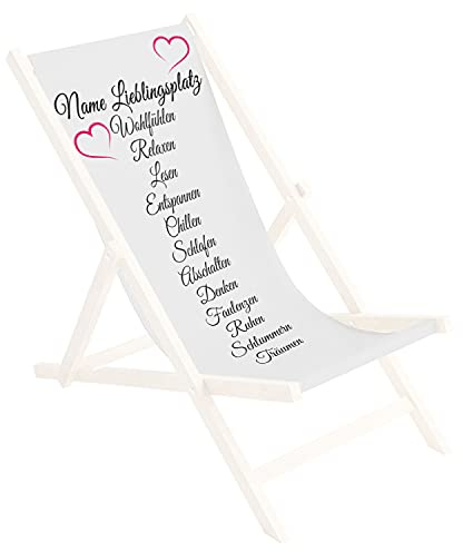 Ferocity Ersatz-Stoffbezug 131x44 cm Wechselbarer Liegestuhl Stoffbezug 100% Polyester für Holz-Liegestuhl Klappliegestuhl Motiv Lieblingsplatz [119]