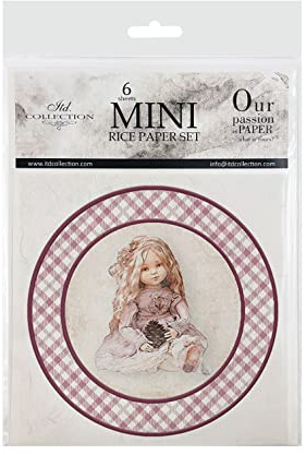 ITD Collection – mini rispapper kreativt set 14,8 x 14,8 cm (6 ark), Decoupage rispapper för scrapbooking och hantverk, flerfärgad (RSM048- HS code 48021000)