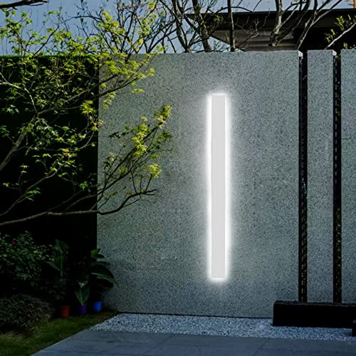 Außenleuchte LED Wandleuchte Aussen Lang Schmal Lichtleiste Weiß IP65 Kaltweiss 6000K Wandlampe Innen Wandbeleuchtung Wandstrahler Badezimmer Schlafzimmer Wohnzimmer Treppen Gärten Terrassen,150cm