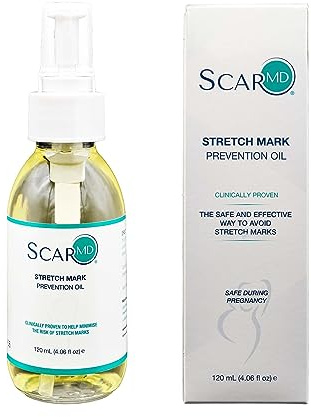 ScarMD Narbencreme & Dehnungsstreifen Entferner | 120ml Öl gegen Schwangerschaftsstreifen | Mit Vitamin E & Gotu Kola | Für Schwangere, Sportler & Jugendliche | Natürlich & Wirksam