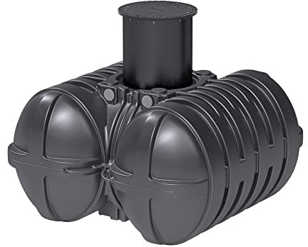 Roth Werke Wasserspeicher - Flachspeicher 5000 Liter mit Filterkorb aus Polyethylen (PE), Schwarz, Rund