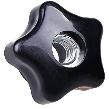 Aurorad 5 Stück M6 M8 M10 M12 M14 M16 Pflaume Bakelit Handfest Muttern Griff Stern Mechanische Schwarze Rändelmutter (Size : M12 OD 39MM)
