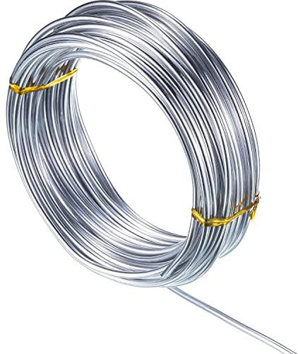 delr Alambre de aluminio suave | Alambre flexible con pintura de plata suave antidesvanecimiento | Suministros de bricolaje alambre de metal para adultos, niños, ancianos, entusiastas, aficionados,