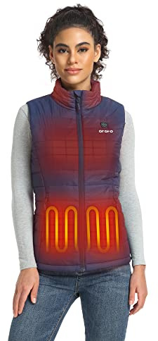 ORORO Women’s 4-Zone Heated Gilet, Lightweight Puffer Vest | Water & wind resistant, machine washable, offers up to 10 hours warmth, perfect for everyday winter comfort