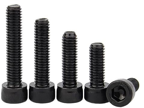 M2-M10 Zylinderschrauben mit Innensechskant, Kohlenstoffstahl, Güteklasse 12,9, Inbusschraube, schwarz, M2,5 (50 Stück), 25 mm