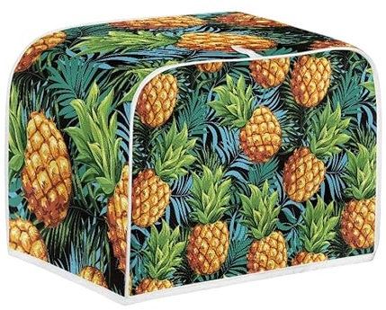 Jeiento Hawaii-Ananas-Toaster-Abdeckung, Palmblatt, 2 Scheiben, Brot-Toaster, Ofen, staubdichte Abdeckung für Küche, kleine Geräte, Geschenk für Frauen, Brotbackmaschinen-Abdeckung
