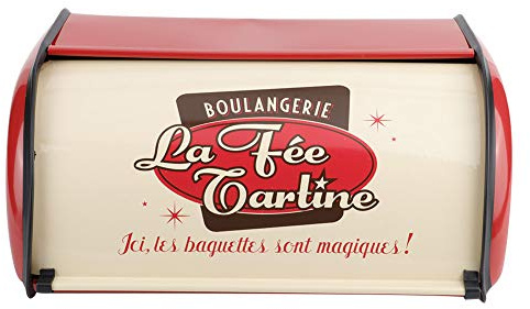 Portapane in Metallo, Contenitore per Pane in Metallo Rosso Portapane retrò per Controsoffitto della Cucina Scatola per Pane Classica con Coperchio per Pane Muffin Grande