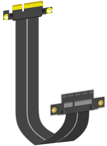 GLOTRENDS 200mm PCIe 4.0 X4 Riser Cable for M.2, WiFi, Firewire, USB, Sound Cards, etc