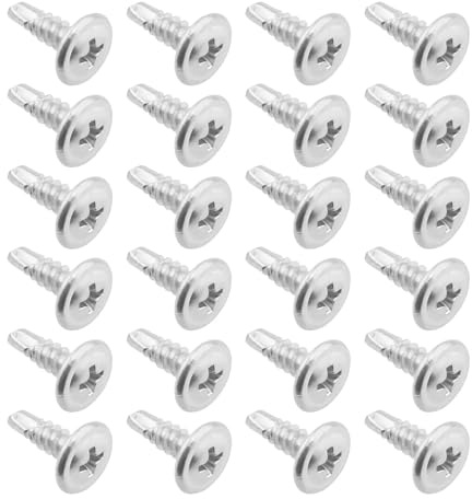 EMSea 200 Stück #8 x 1/2 Zoll selbstbohrende Schrauben, 4,2 x 13 mm, Linsenschrauben, Zylinderkopfschrauben, verzinkt, für Blech, Karton, Holz