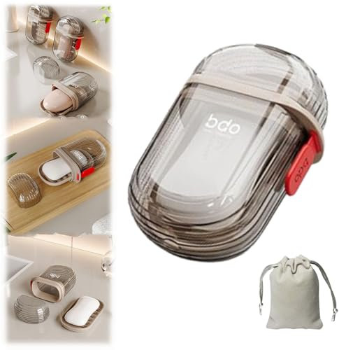 Travel Soap Case, Seifendose Reise，Tragbar Doppelschichtiger Seifenbehälter，Abfluss aus Kunststoff Seifenschale，Versiegelt und Auslaufsicher,für Badezimmer, Ausflüge und Reisen (Seifenkiste,1)