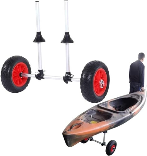 XCSCUK Kajakwagen, universeller zweirädriger Aluminium-Transportanhänger mit verstellbaren Querstangen für den Transport von Surfbrettern und Paddleboards