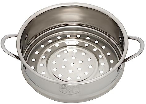 Insert vapeur en acier inoxydable 304 pour casserole, panier à vapeur, panier à vapeur, autocuiseur avec poignée, insert de rechange, pour cuire à la vapeur des légumes, des fruits, des œufs (argenté,