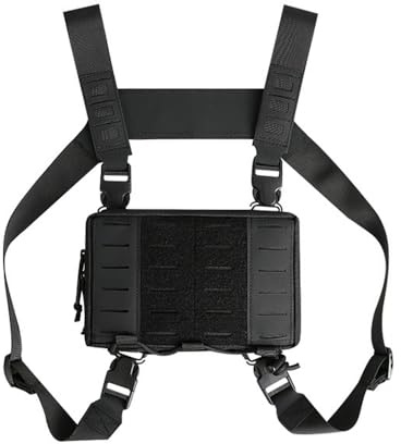 Taktische Brusttasche, Tactical Chest Rig Pack für Männer, wasserdichte Kampf Brustpackung mit verstellbarem Schultergurt zum Laufen, Wandern, Spazierengehen, Jagen, Angeln