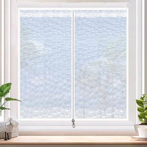 tow000ack Thermovorhang Wärmeschutzvorhang Winter Kalteschutz Isolier Schutz Panel,mit Reißverschluss Fensterfolie Halbtransparente EVA-Fenster-Wärmeabdeckung,Breite x Höhe (130cm x 130cm)
