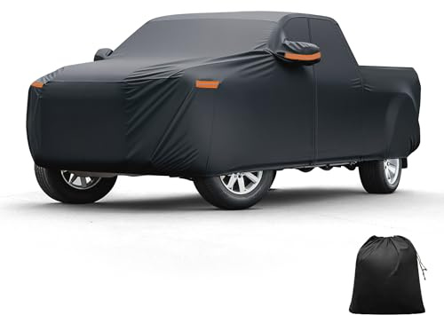 X AUTOHAUX Car Cover Outdoor Waterproof Sun Rain Snow Hail Protection with Left Side Door Zipper 210D-PU for Ford for Ranger