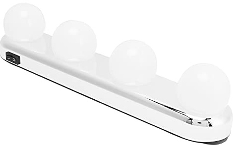 ZJchao Kosmetikspiegel mit Lichtern, 4 LED-Schminktischleuchte, Make-up-Spiegel mit Lichtern, Wandlampen-Set, Glühbirnen, Spiegelleuchte, Kosmetikleuchte für Badezimmer, Wohnzimmer,