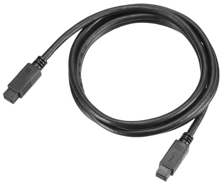 sourcing map Cable adaptador IEEE 1394 de 1,8 m, 9 pines macho a macho de 9 pines 800 Mbps, convertidor de datos para DV, cámara digital, color negro