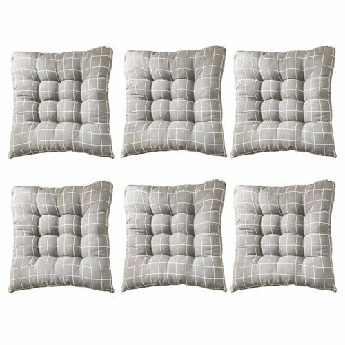 YSZBD Stuhlkissen 40x40/45x45/50x50 Mit BäNdern 6er/4er/2er Set Sitzpolster Stuhl Innen Stuhlpolster Innen Seat Cushion Dining Chair Sitzkissen FüR StüHle KüChe(#10,45x45cm6pcs)