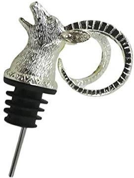 GRIRIW Antelope Head Wine Pourer Aerator Silver Animal Bottle Stopper for Wine Preservation Easy to Use for Parties and Bars