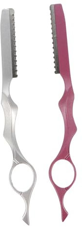 SAFIGLE Effiliermesser 2 Stück Haarschneide Rasiermesser Haarverdünner Ergonomisch Rutschfest Haarschneidehilfe Für Friseursalon Und Zuhause