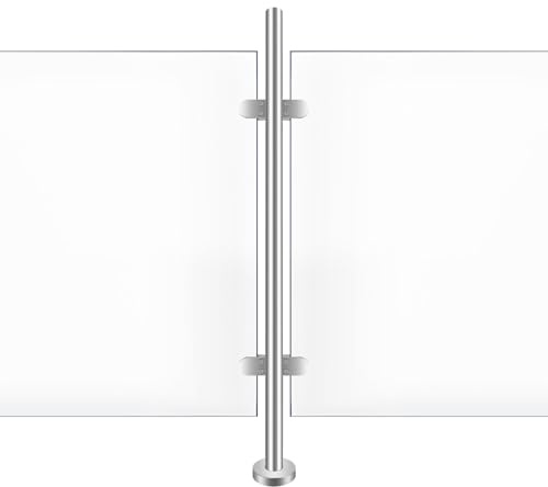 316 Edelstahl Geländer Mittelpfosten Terrassengeländer, Brüstungsgeländer Pfostenhöhe 110cm Glasklemmen Pfosten (Dicke von 0,39-0,47 Zoll Zu Klemmen) Aussen, Pool Handlauf