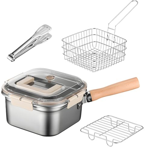 Set Multifunzione Pentola per Friggere - Padella per Frittura Profonda Outdoor per Campeggio - Utensili da Cucina per Esterni da Campeggio Picnic Giardino BBQ Raduni