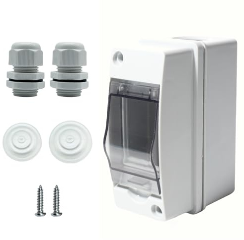 Shengbowi Distribution Protection Box MCB 2 Way IP65 Waterproof DIN Rail Mounted Indoor & Outdoor Electrical Enclosure Consumer Unit Surface-mounted Circuit Breaker Boxes