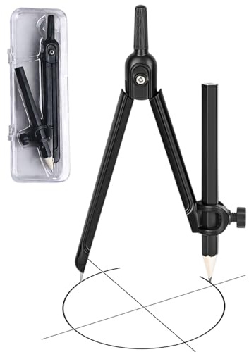 SCJJZ Compas de Puntas, Compás Escolar, Brújula Profesional,Compas Carpintero Scratch Compass Medidor de Distancia Cuero De Dibujo,para geometría,Dibujo y Dibujo